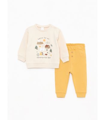 Crew Neck Long Sleeve Printed Baby Boy 2-Pack Set