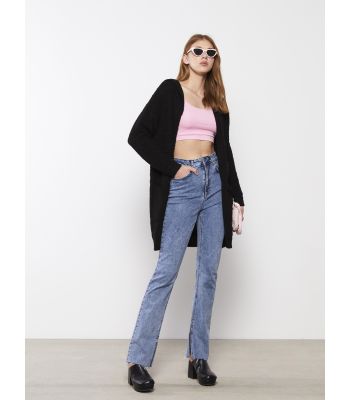 ارديجان تريكو كاجوال بياقة مستقيمة وأكمام طويلة وجيب