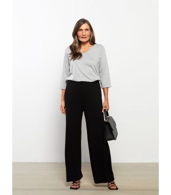 Elastic Waist Standard Fit Regular Women's Trousers