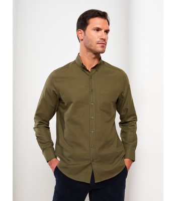 Regular Fit Long Sleeve Oxford Men's Shirt