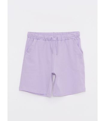 Basic Cotton Girls' Shorts With Elastic Waist