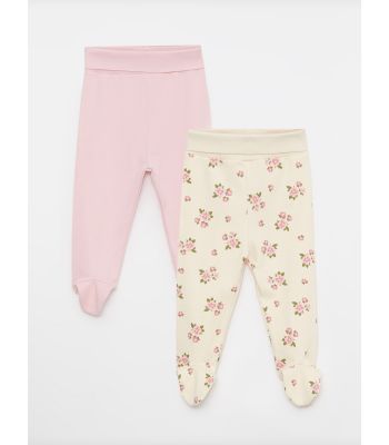 Elastic Waist Cotton Baby Girl Trousers 2 Pieces