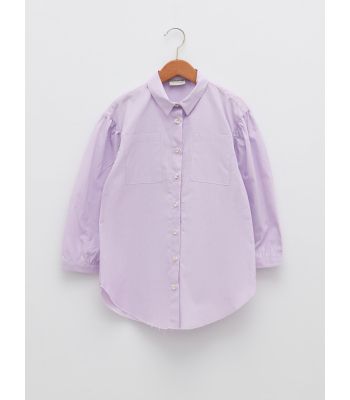 Basic Long Sleeve Poplin Girl Shirt