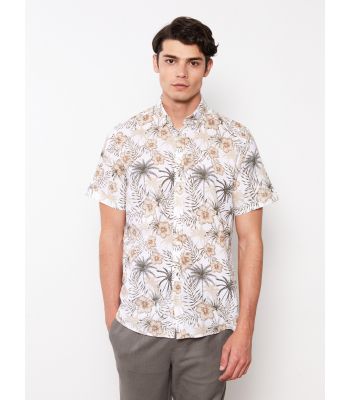 Regular Fit Short Sleeve Patterned Men's Shirt