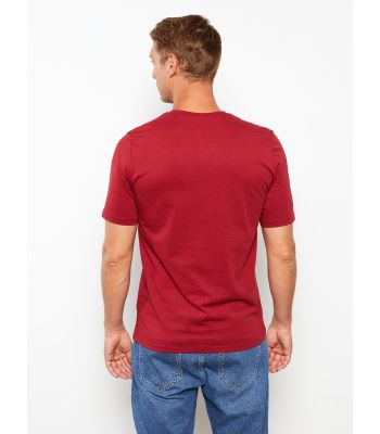 V Neck Short Sleeve Combed Cotton Men's T-shirt