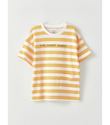 Crew Neck Short Sleeve Striped Baby Boy T-Shirt