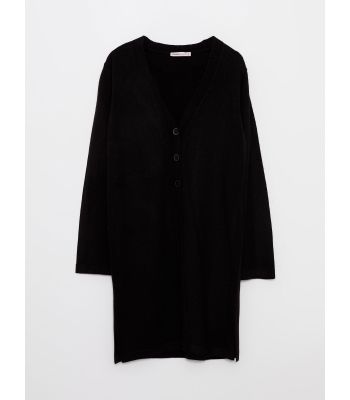 كارديجان منسوج بأكمام طويلة وياقة V