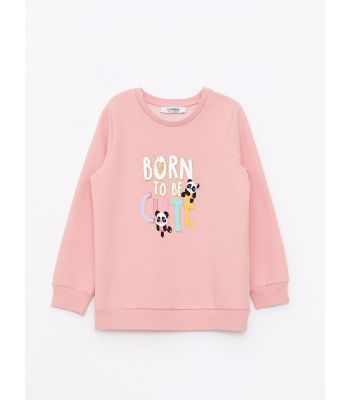 Crew Neck Printed Long Sleeve Girl Sweatshirt