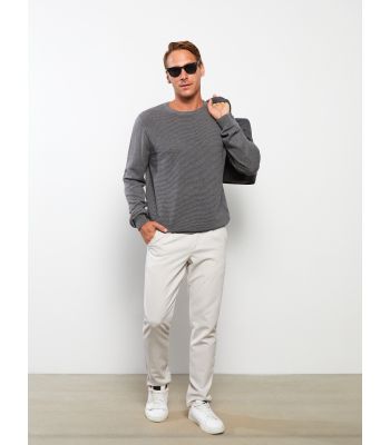 Crew Neck Long Sleeve Men's Tricot Sweater