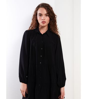 Shirt Collar Straight Long Sleeve Oversize Women's Tunic