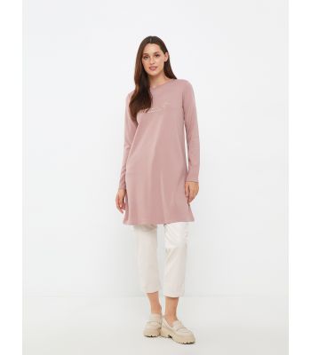 Crew Neck Printed Long Sleeve Women's Tunic