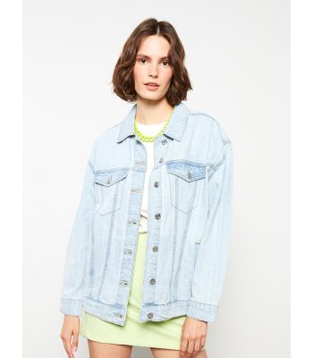 Shirt Neck Regular Long Sleeve Women's Jean Jacket