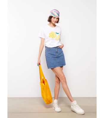 تنورة جينز نسائية بقصة مستقيمة