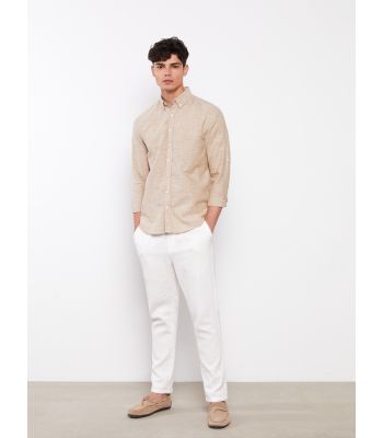 Regular Fit Long Sleeve Linen Men's Shirt