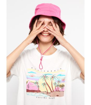 Crew Neck Printed Short Sleeve Cotton Women's T-shirt