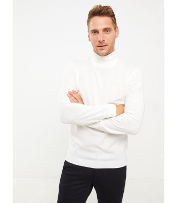 Turtleneck Long Sleeve Men's Tricot Sweater