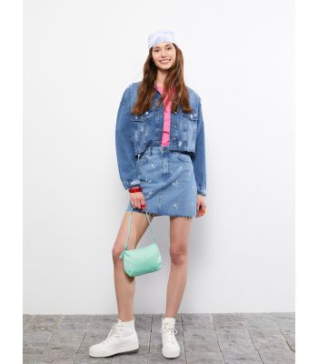 جاكيت جينز نسائي بأكمام طويلة