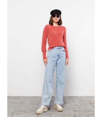 Crew Neck Regular Long Sleeve Women's Tricot Sweater