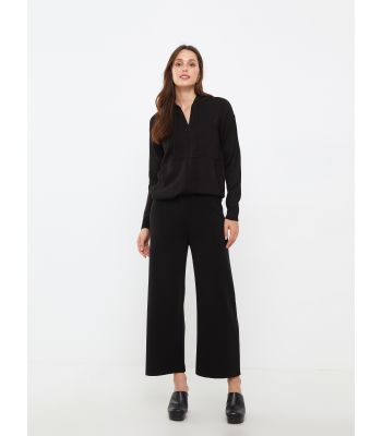 Elastic Waist Regular Women's Tricot Trousers