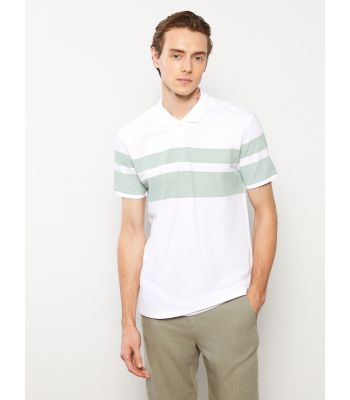 Polo Neck Short Sleeve Striped Piqué Men's T-Shirt