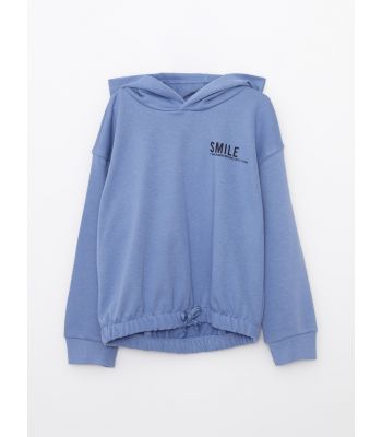 Hooded Printed Long Sleeve Girl Sweatshirt and Sweatpants