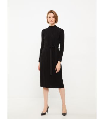 Half Turtleneck Regular Long Sleeve Women's Tricot Dress