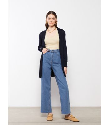 كارديجان نسائي محبوك بأكمام طويلة وبياقة شال