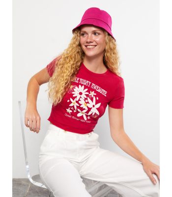 Crew Neck Printed Short Sleeve Women's T-shirt