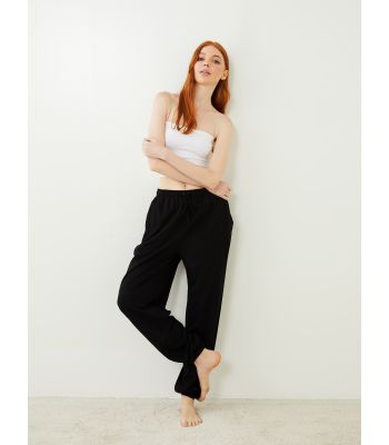 Elastic Waist Regular Cotton Women's Jogger Pajama Bottoms