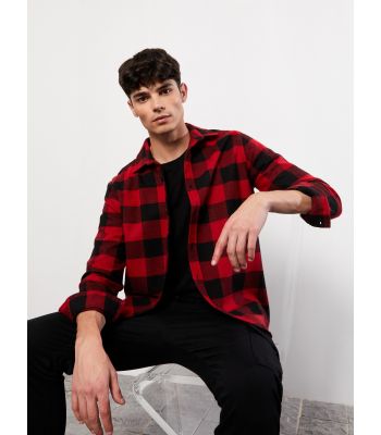 Regular Fit Long Sleeve Plaid Men's Lumberjack Shirt