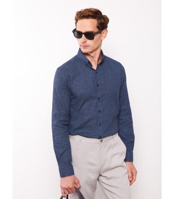 Slim Fit Long Sleeve Oxford Men's Shirt