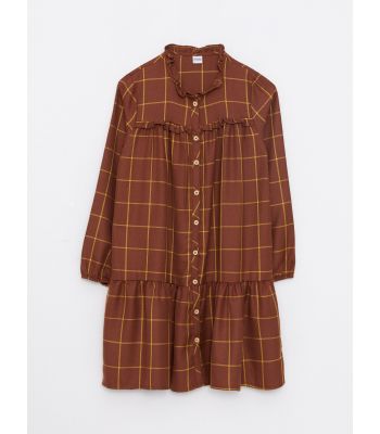 Grandad Plaid Long Sleeve Girl Dress