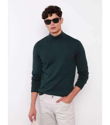 Turtleneck Long Sleeve Men's Tricot Sweater