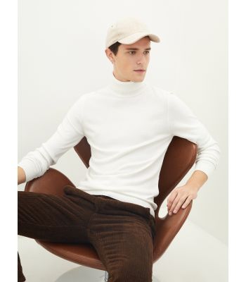 Turtleneck Long Sleeve Thin Men's Tricot Sweater