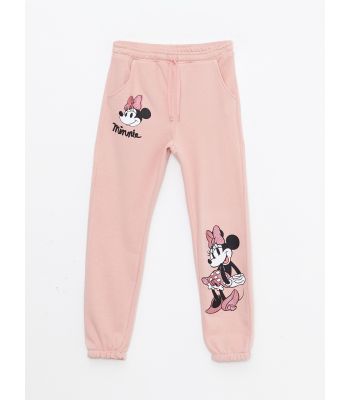 Elastic Waist Minnie Mouse Printed Girl's Tracksuit Bottoms