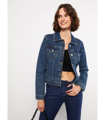 Shirt Neck Regular Long Sleeve Women's Jean Jacket