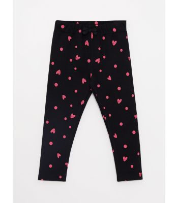 Elastic Waist Printed Baby Girl Tights