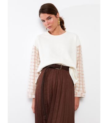 Crew Neck Patterned Long Sleeve Women's Tunic