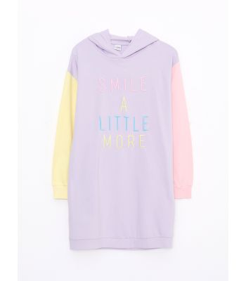 Hooded Embroidered Long Sleeve Girl Dress