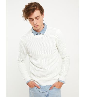 Crew Neck Long Sleeve Men's Tricot Sweater