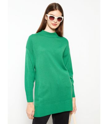 Half Turtleneck Regular Long Sleeve Women's Tricot Tunic