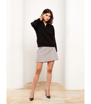Standard Fit Patterned Tweed Women's Skirt