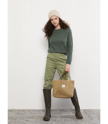 Crew Neck Patterned Long Sleeve Women's Tricot Sweater