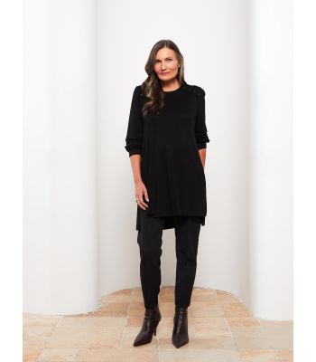 Crew Neck Printed Long Sleeve Women's Tunic