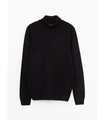 Turtleneck Long Sleeve Men's Tricot Sweater