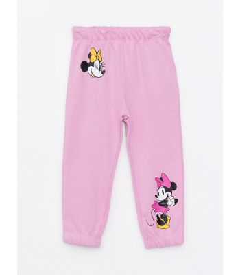 Elastic Waist Minnie Mouse Printed Baby Girl Tracksuit Bottom