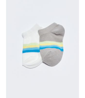 Striped Baby Boy Booties Socks 2 Pieces