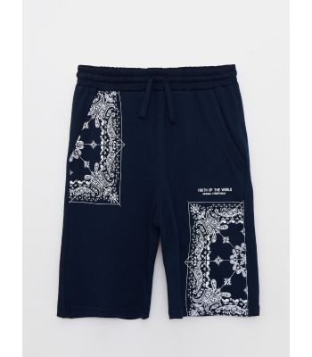 Elastic Waist Printed Boy Bermuda