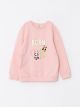 Crew Neck Printed Long Sleeve Girl Sweatshirt