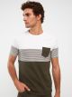 Crew Neck Short Sleeve Color Block Men's T-Shirt